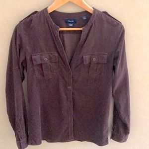 Faconnable brown corduroy shirt size 6 euro 38